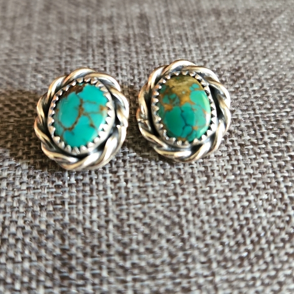 Gorgeous NWOT Native American Navajo Sterling & Turquoise Earrings - Picture 5 of 8
